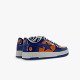 Navy shoes, side view