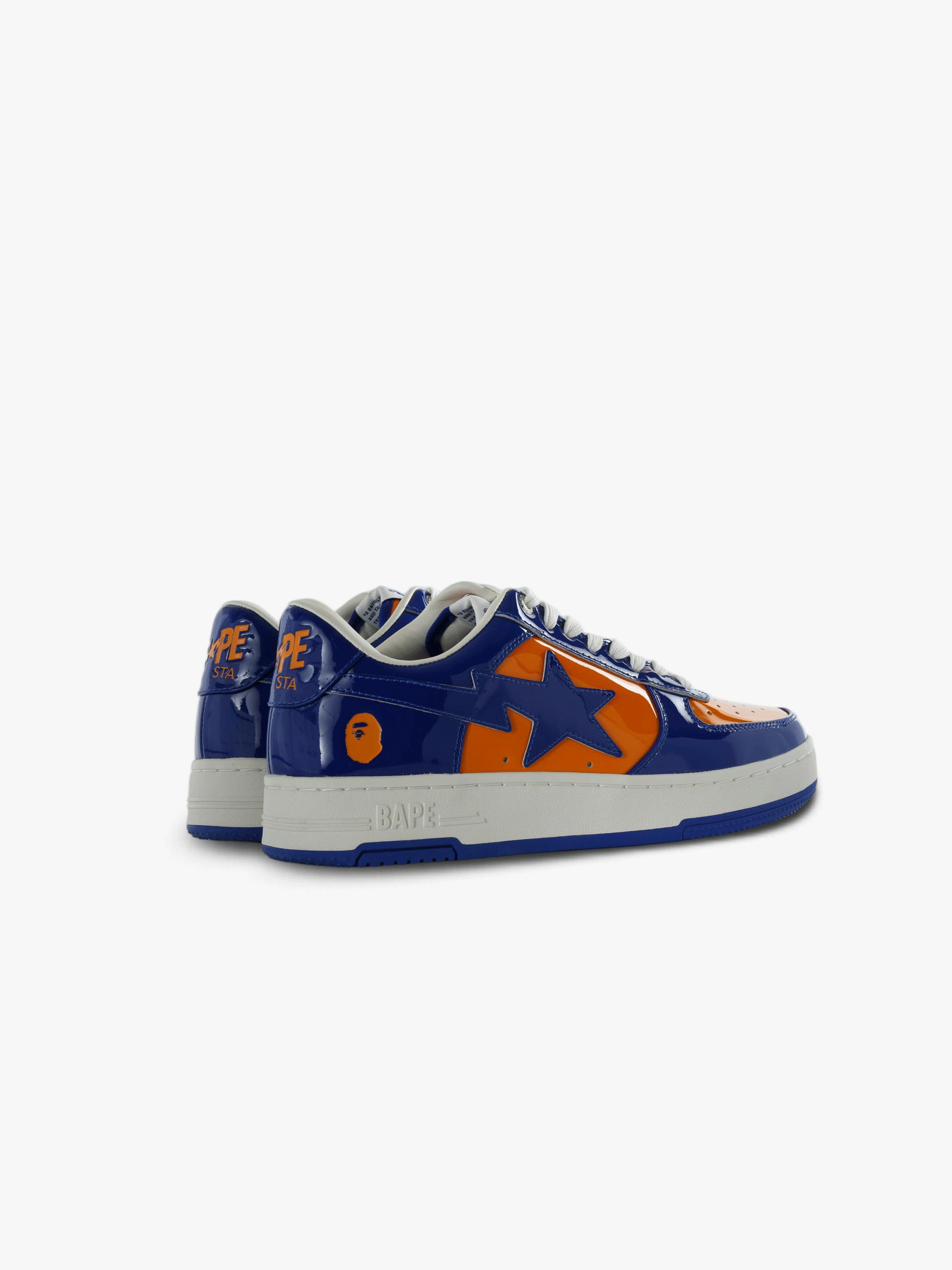 Navy shoes, side view