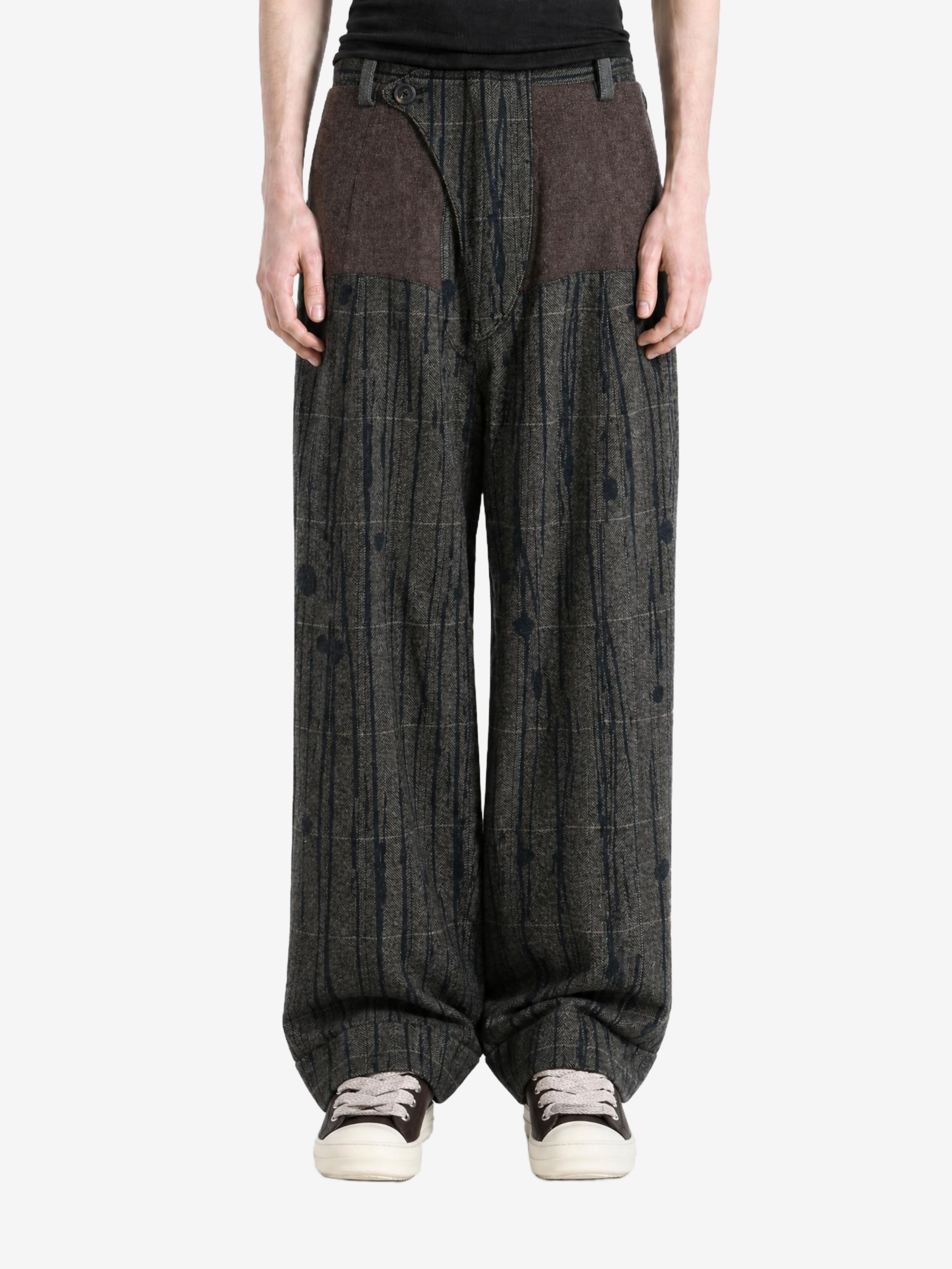 Brown pants, full body view