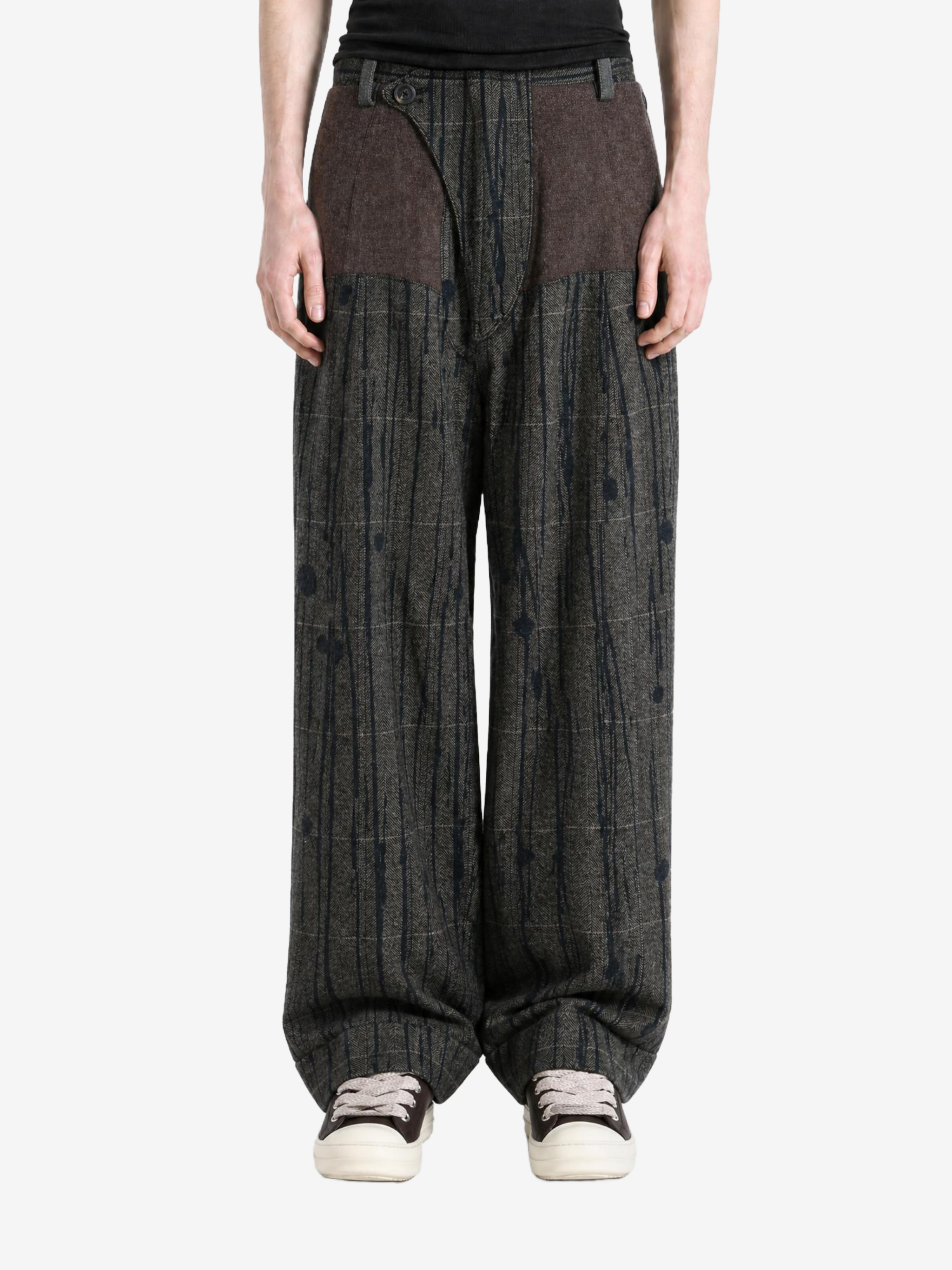 Brown pants, full body view