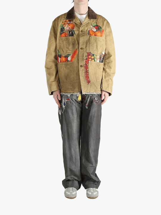 Tan jacket, full body view