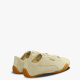 Tan shoes,back view
