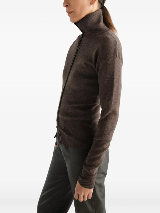 Brown top, full body view