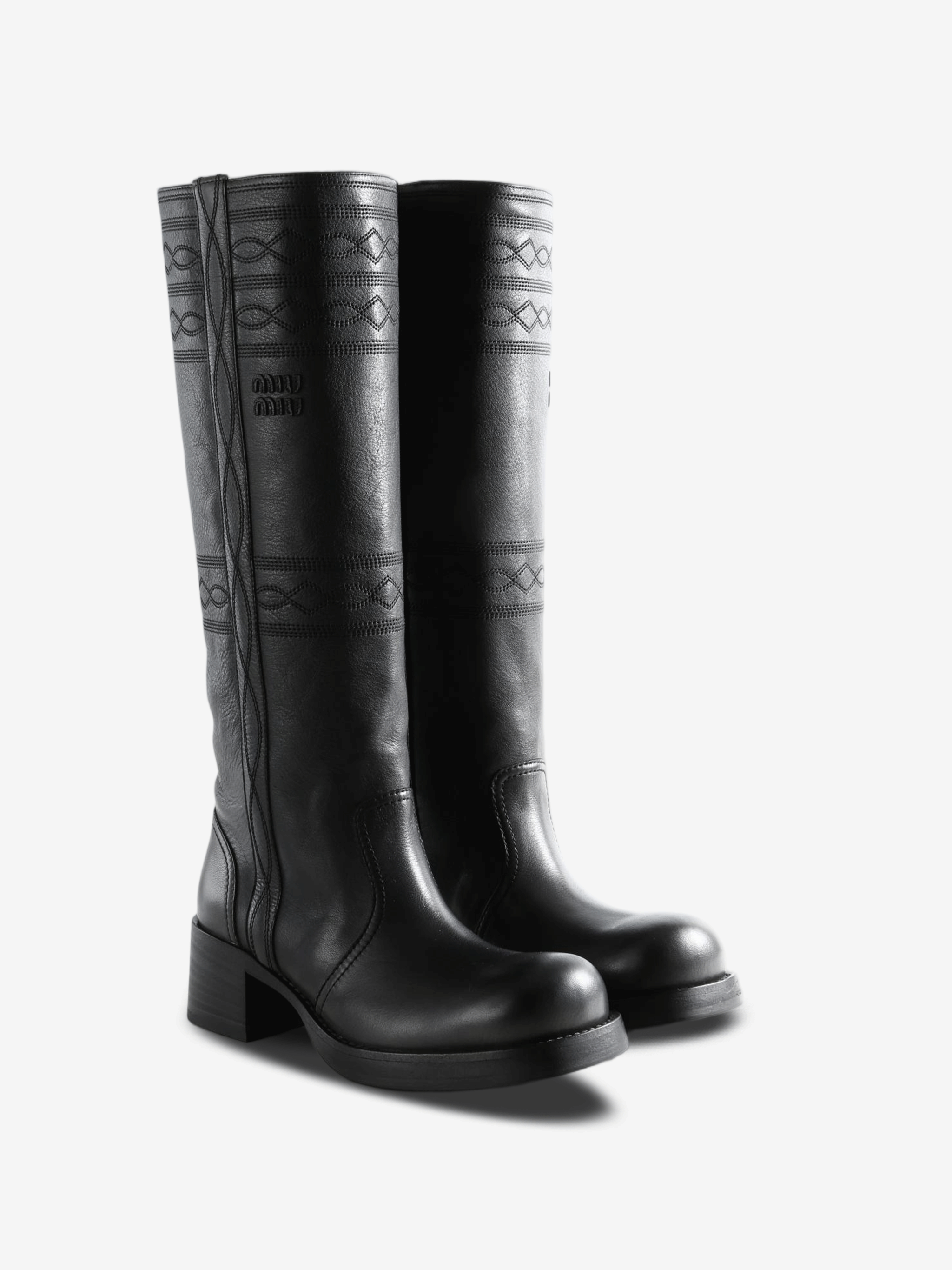 Black boots, front view