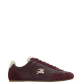 Burgundy shoes, side view
