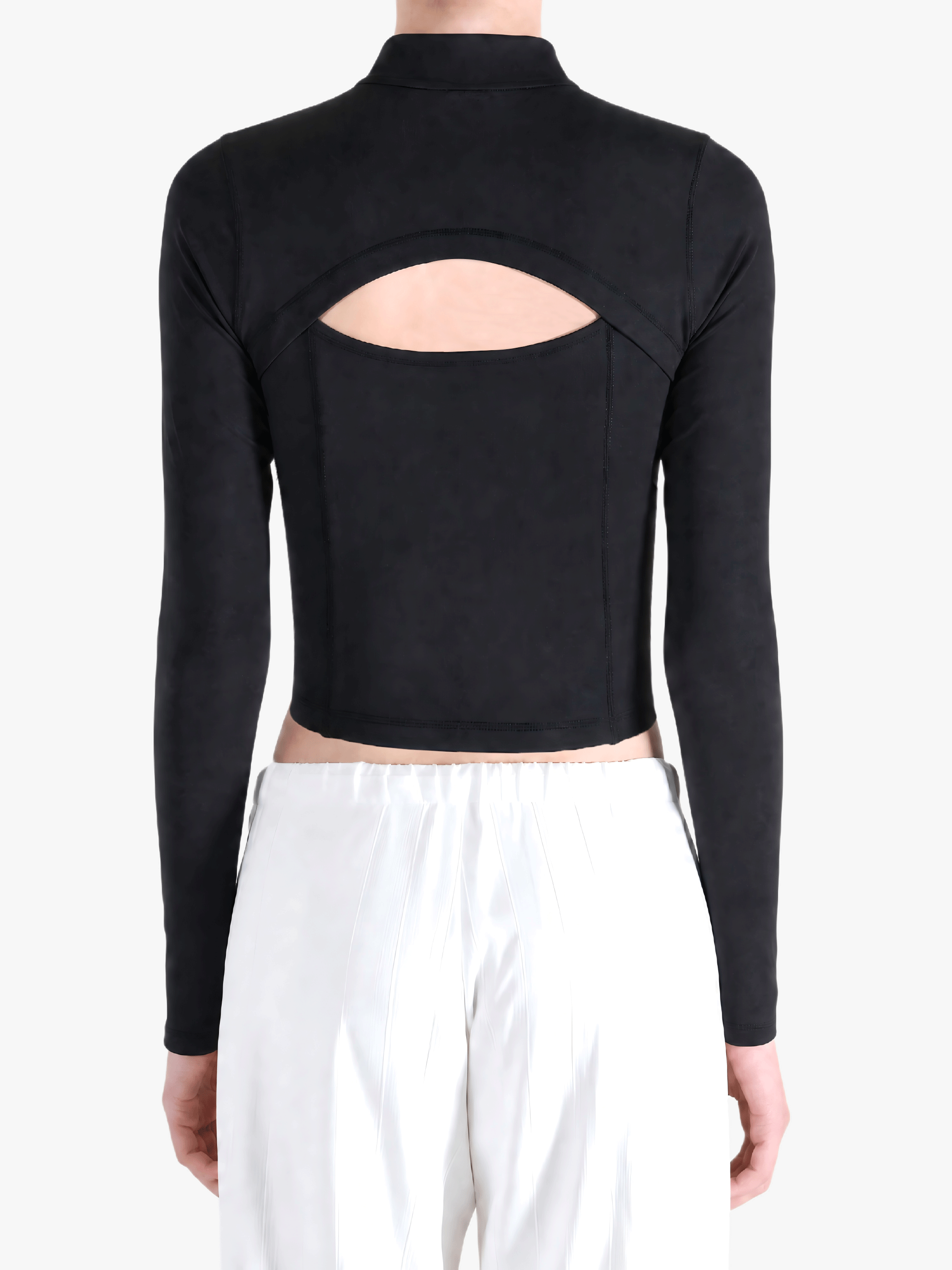 Black hoodie worn by a person, showing the hoodie fit