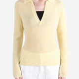 AURALEE - Women Baby Suri Alpaca Sheer Knit Skipper Polo