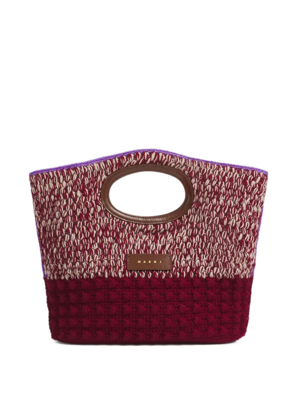 Burgundy bag, front view
