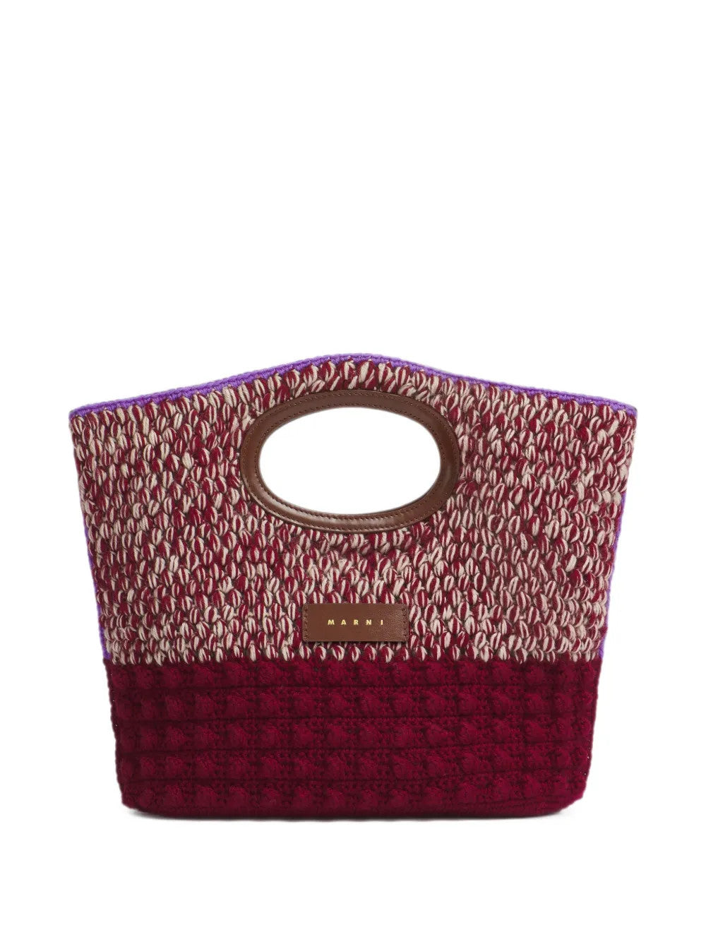 Burgundy bag, front view