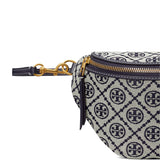 Close up of bule bag, showing texture of the cotton fabric