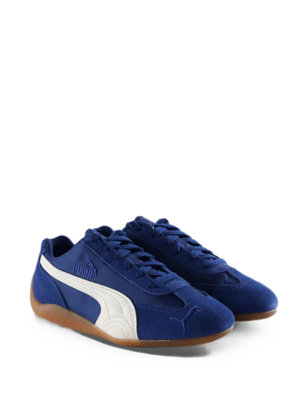 Blue sneakers, side view