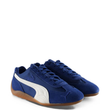 Blue sneakers, side view