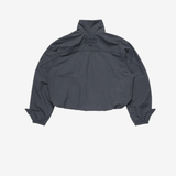 Grey jacket, back view