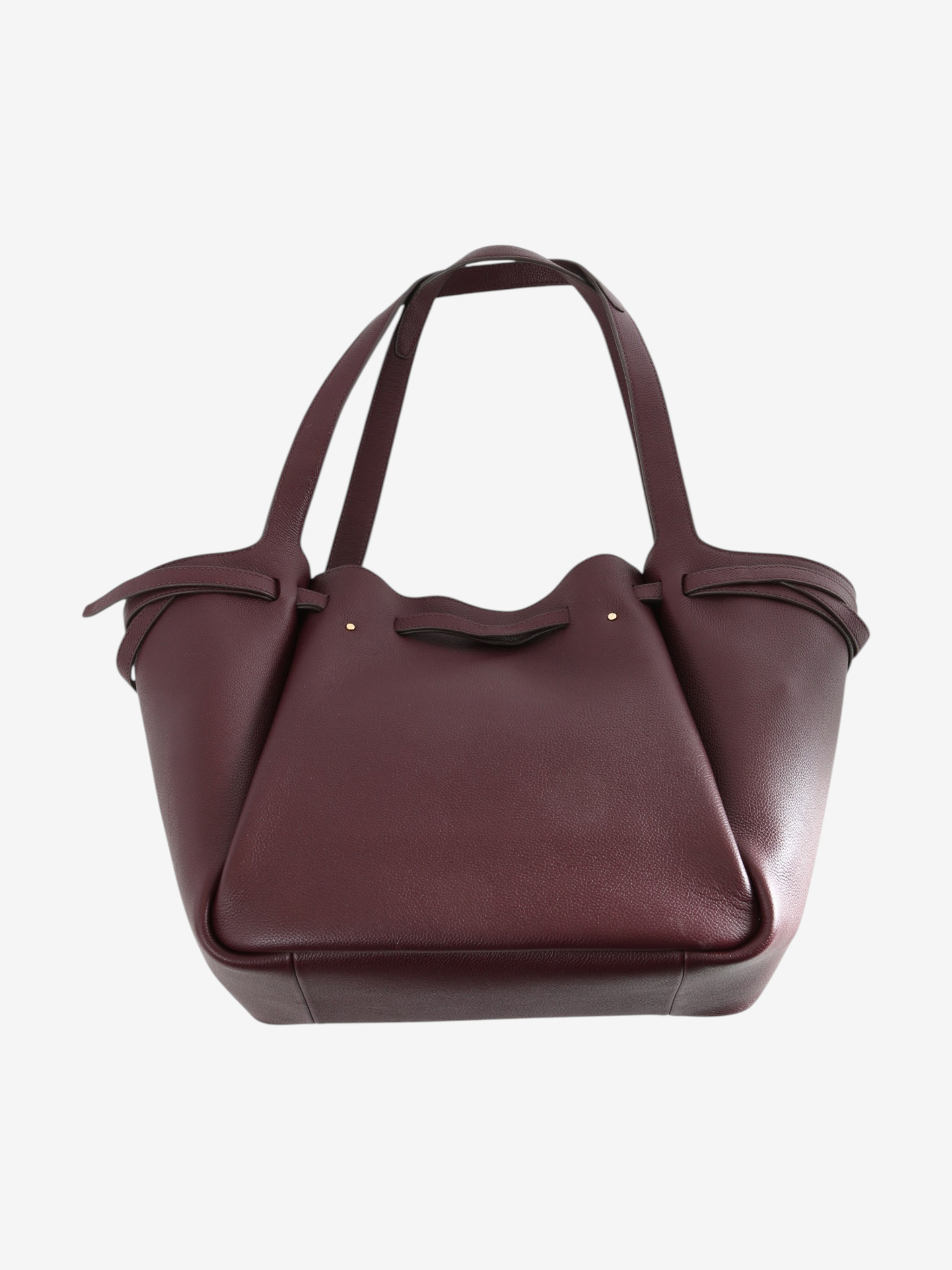 Burgundy bag, front view