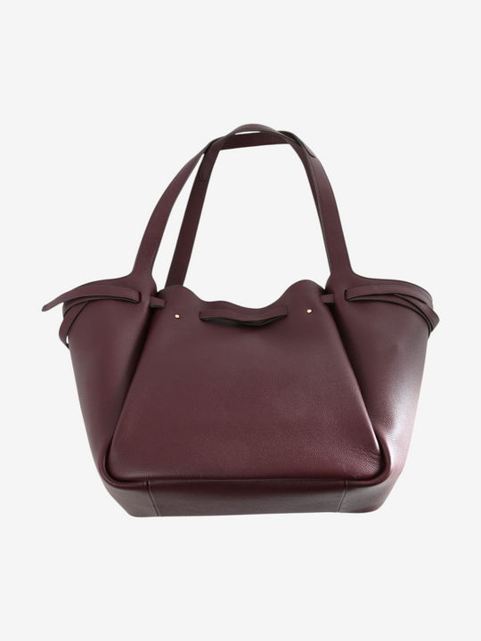 Burgundy bag, front view