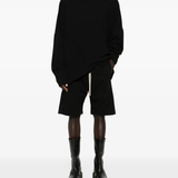 Black shorts, full body view