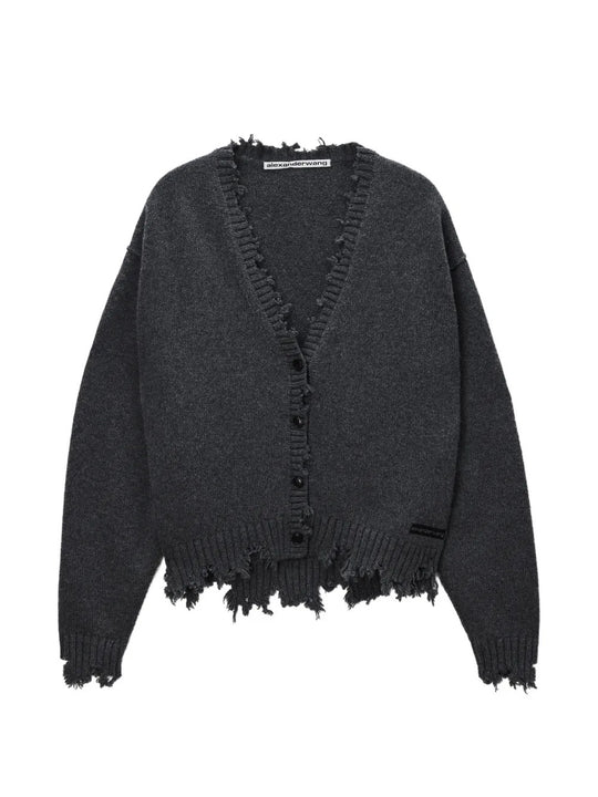 Grey knitwear, front view