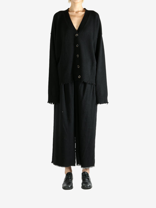 Black knitwear, full body view