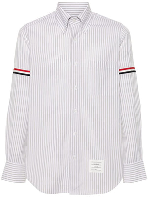 THOM BROWNE - Men Straight Fit BD PC L/S  W/GG Armband Stripe Madras Shirt