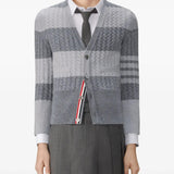 THOM BROWNE - Men 4 Bar Stripe Classic V Neck Cardigan