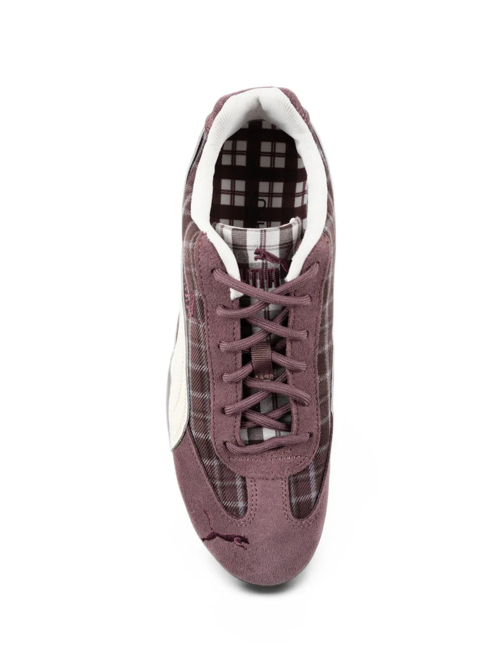 Burgundy shoes, front view
