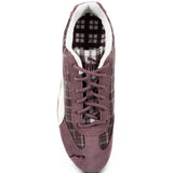 Burgundy shoes, front view