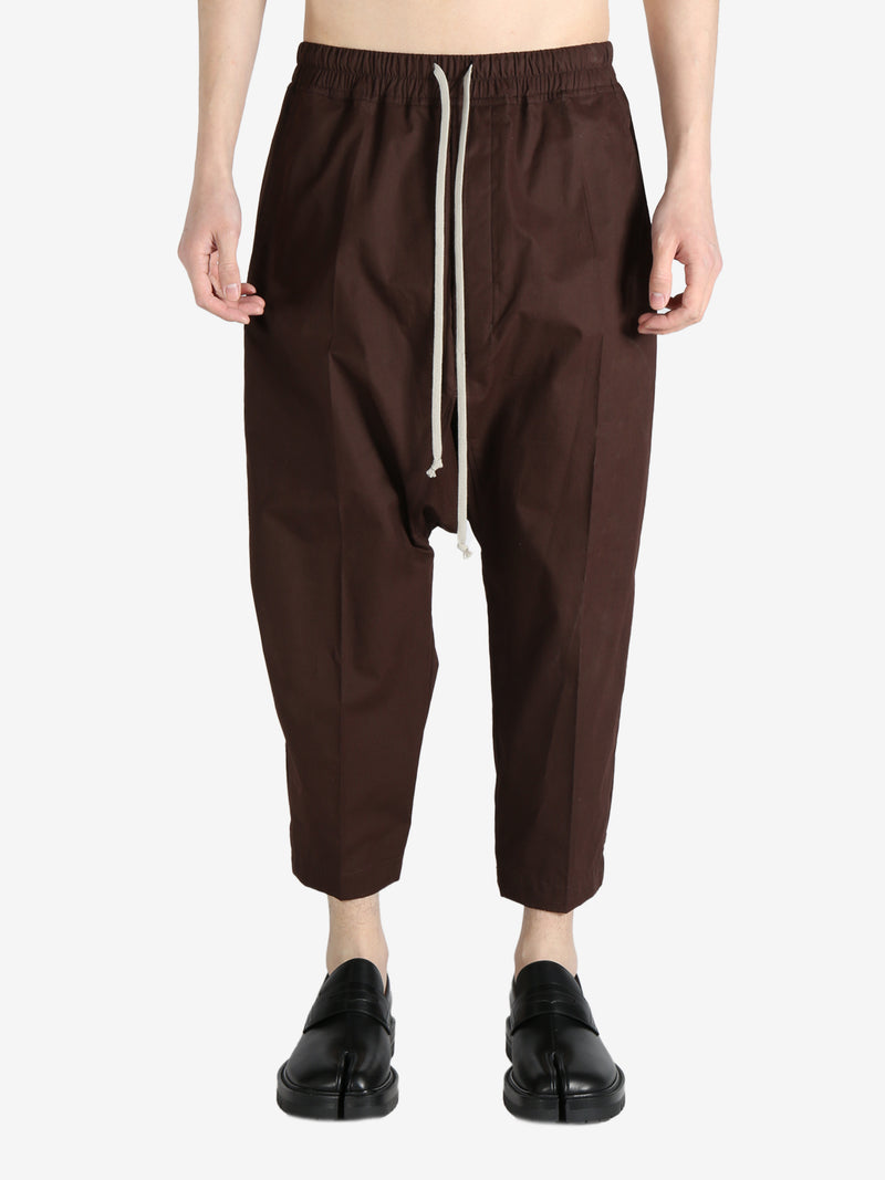 RICK OWENS - Men Drawstring Cropped Pantaloni