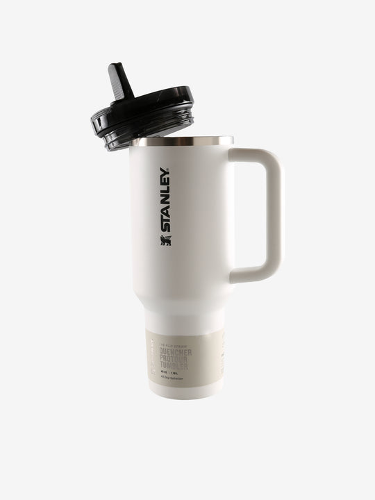 White tumbler, side view