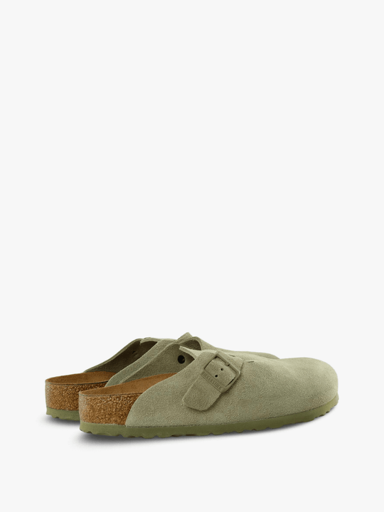 Green sandals, side view