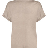 Tan hoodie, back view