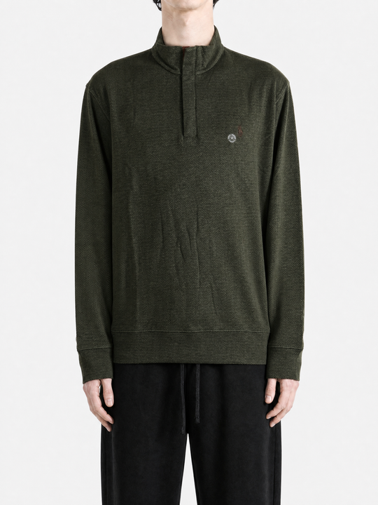 Green knitwear, full body view
