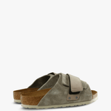 Tan sandals, side view
