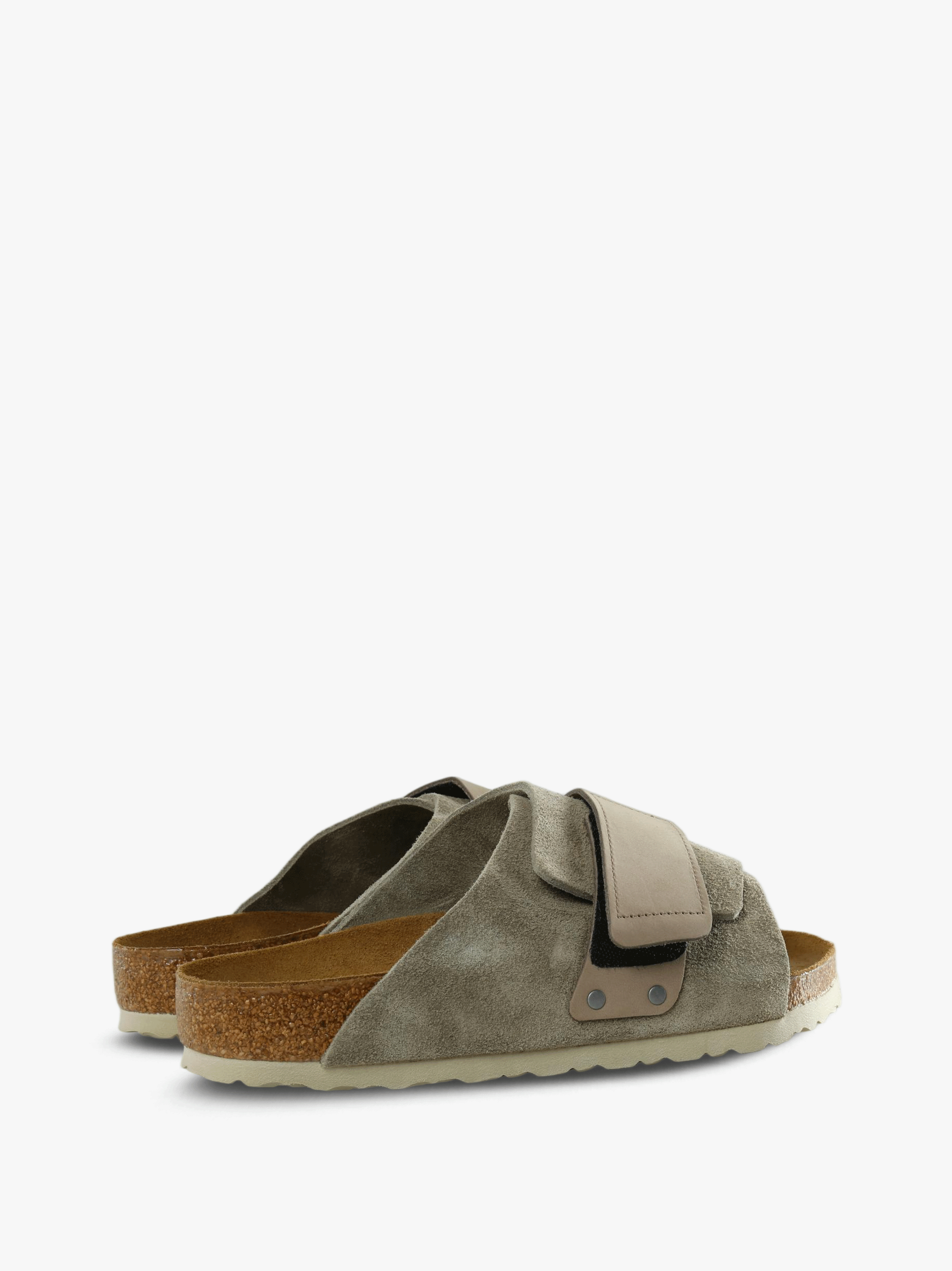 Tan sandals, side view