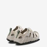 White sandals, back view