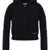 black hoodie, front view