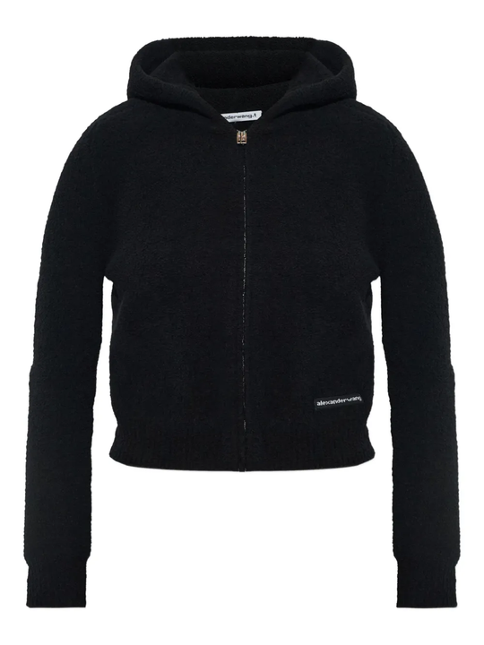 black hoodie, front view