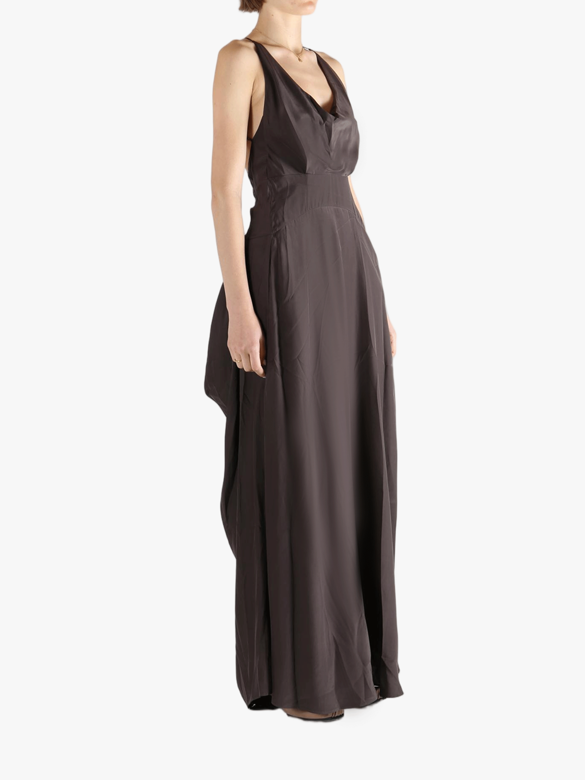 Purple dresses worn by a person, showing the dresses' fit