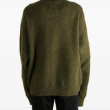 Green knitwear, full body view