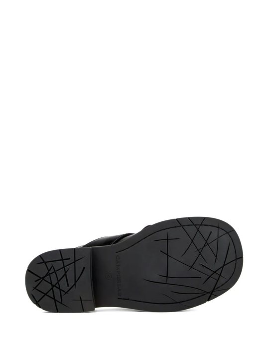 Black loafers-mules, back veiw