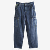 Blue pants, front view