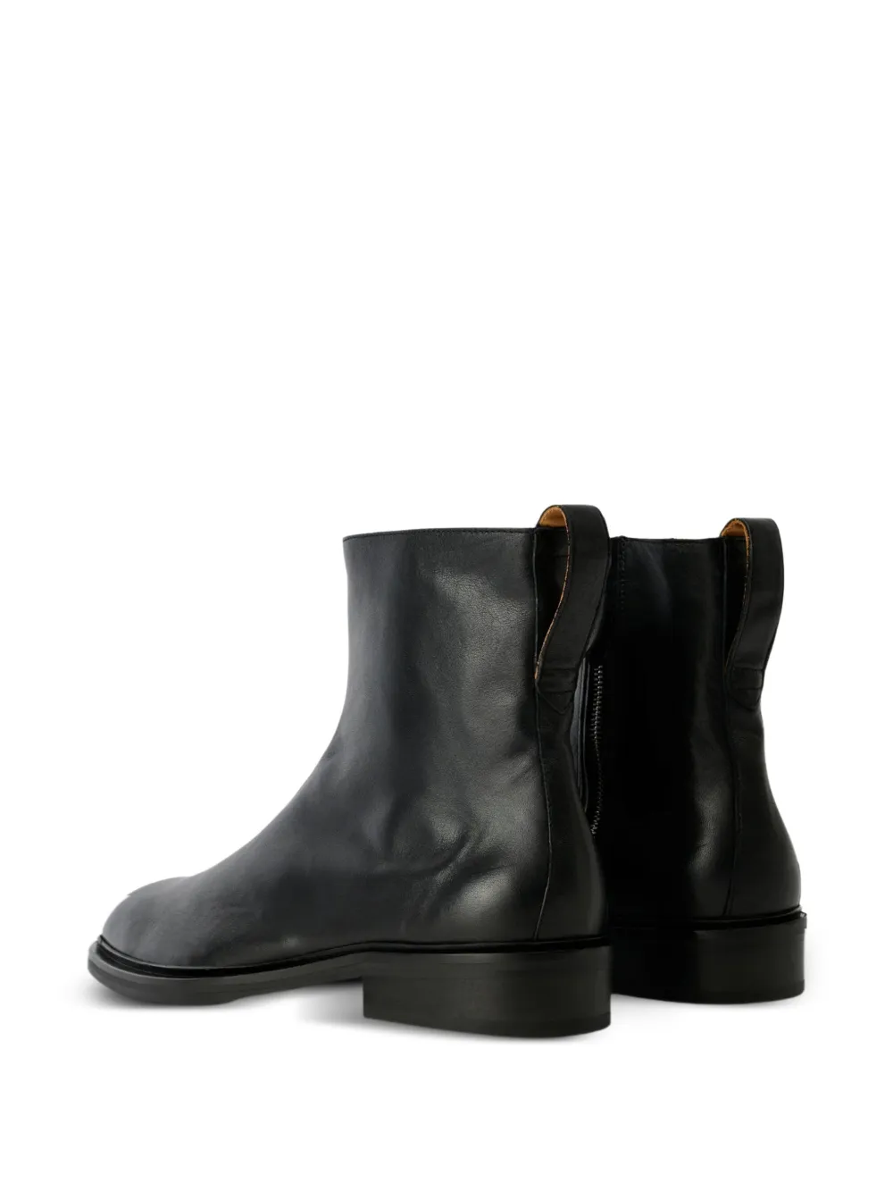 Black boots, back view