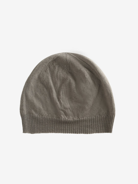 Gray knit beanie,front view