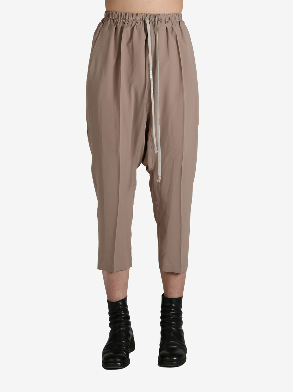 RICK OWENS - Women Crepe Drawstring Cropped Pants