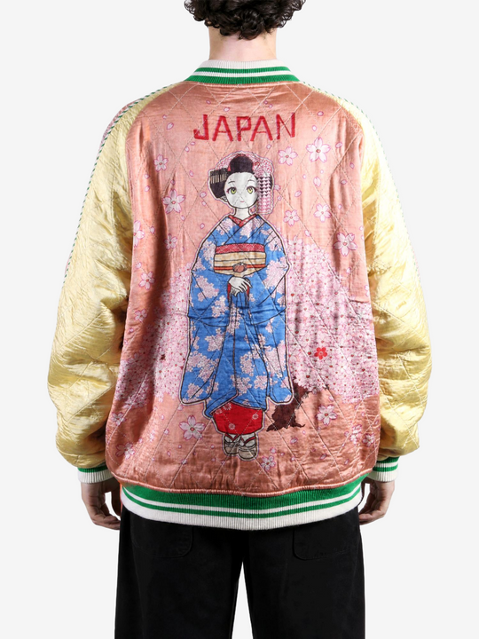 Pink jacket, full body view