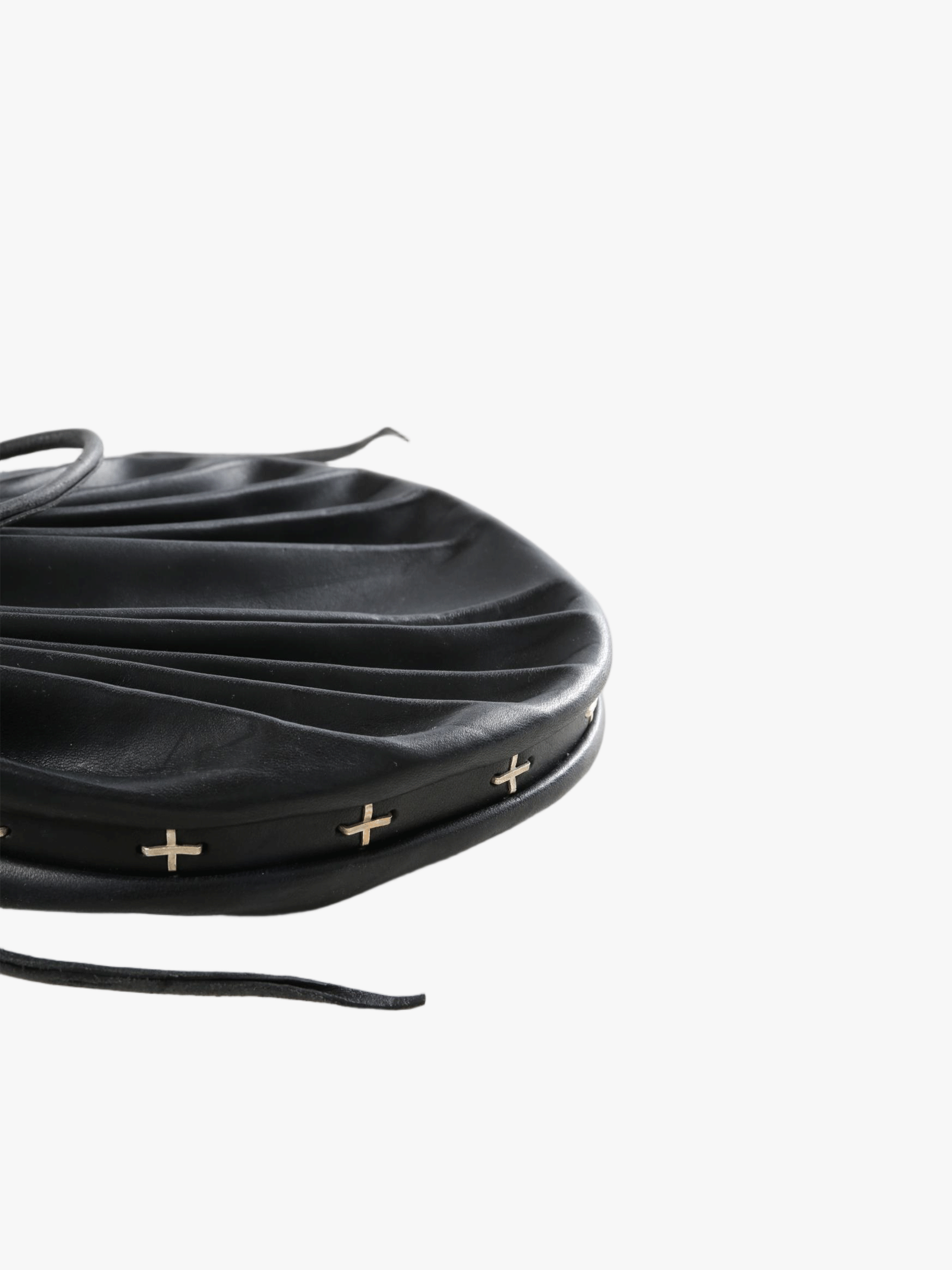 Close up of the black bags, showing texture of the fabric