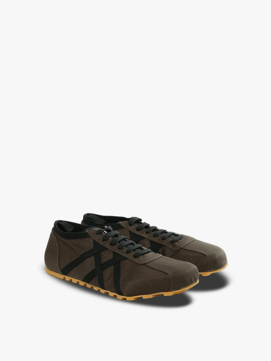 Brown sneakers, side view