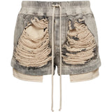 RICK OWENS DRKSHDW - Women Fog Boxers Denim Shorts