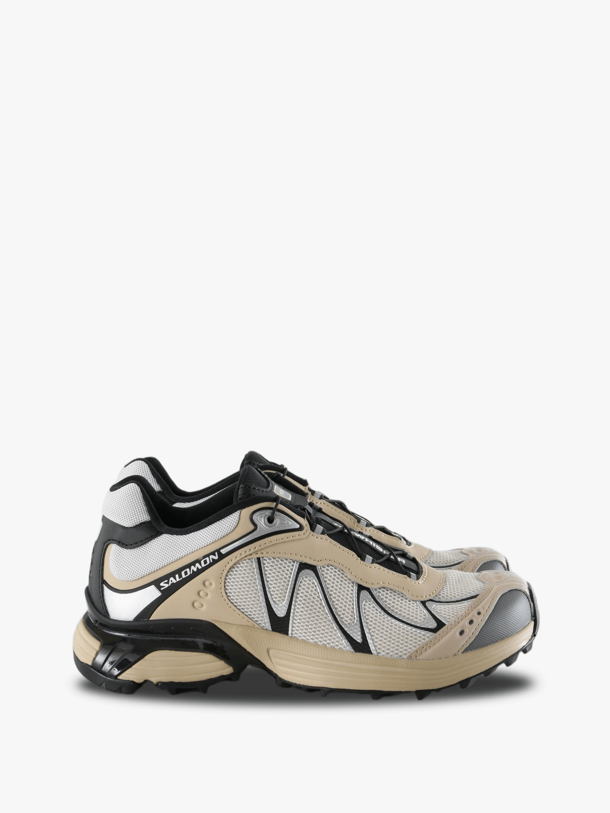 Tan shoes, side view