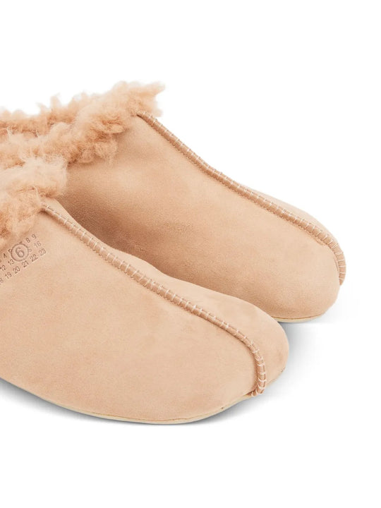 Tan sandals, front view