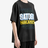 Black t-shirt, full body view